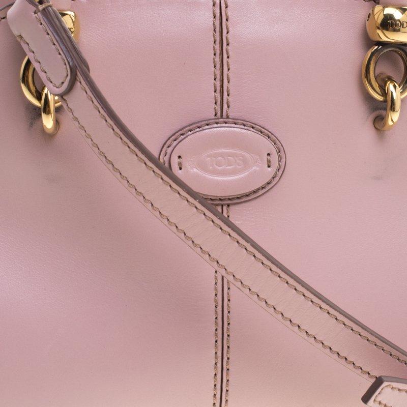 Tod's Pink Leather Small Sella Bowling Bag 3