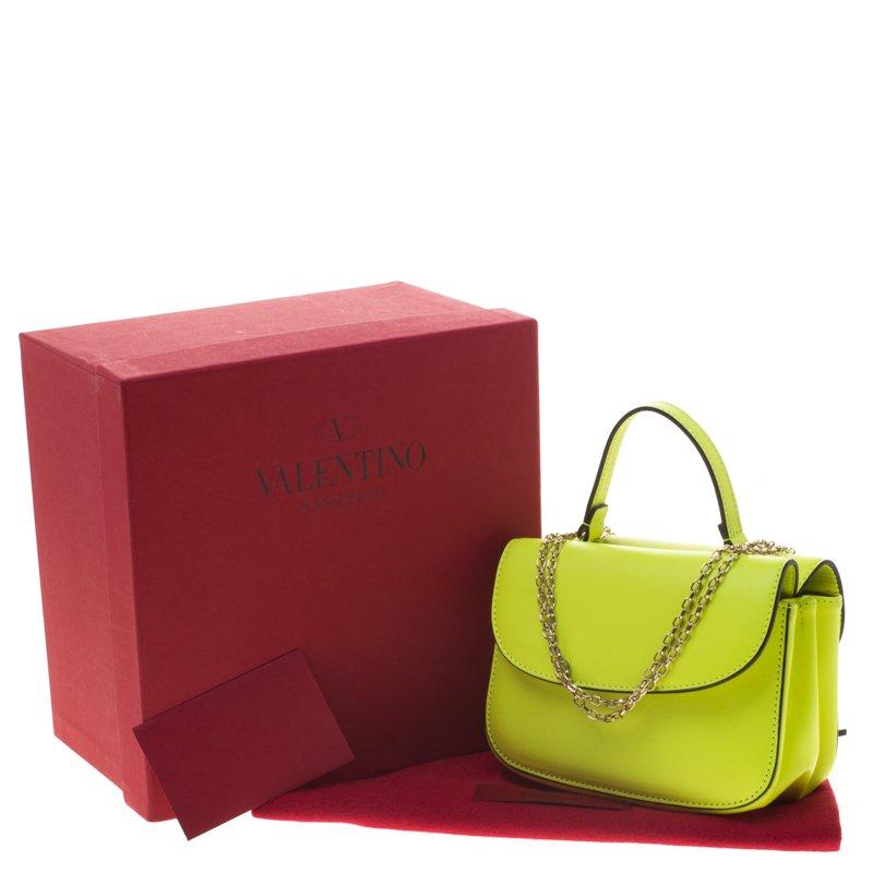 Valentino Neon Green Leather Crossbody Bag 1