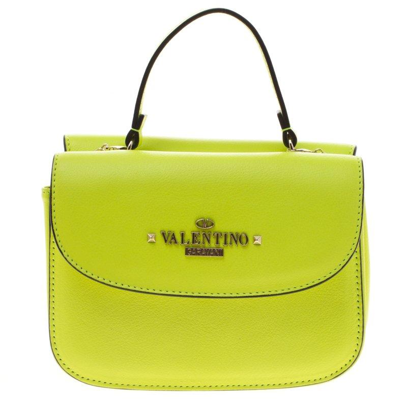 Women's Valentino Neon Green Leather Crossbody Bag