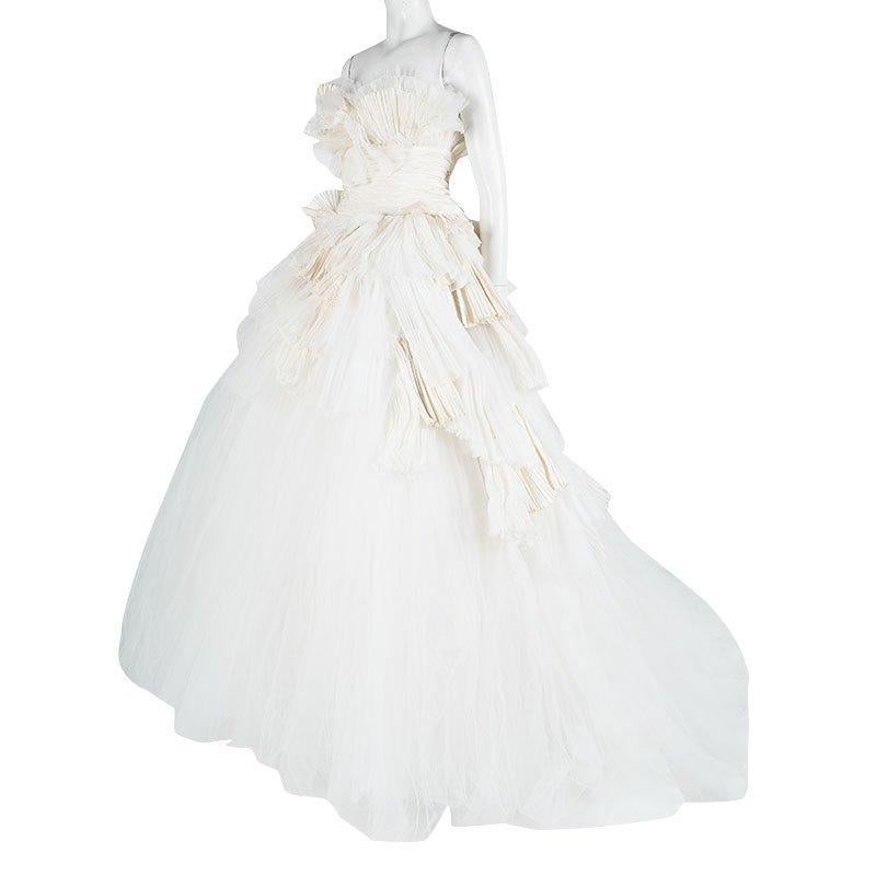 plisse wedding dress