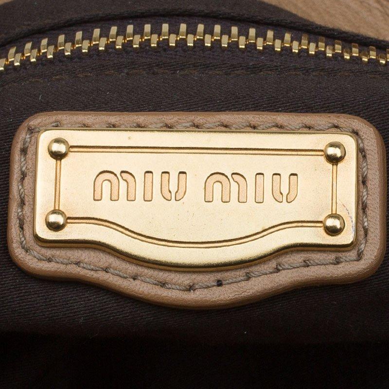 Miu Miu Brown Matelasse Leather Hobo 5