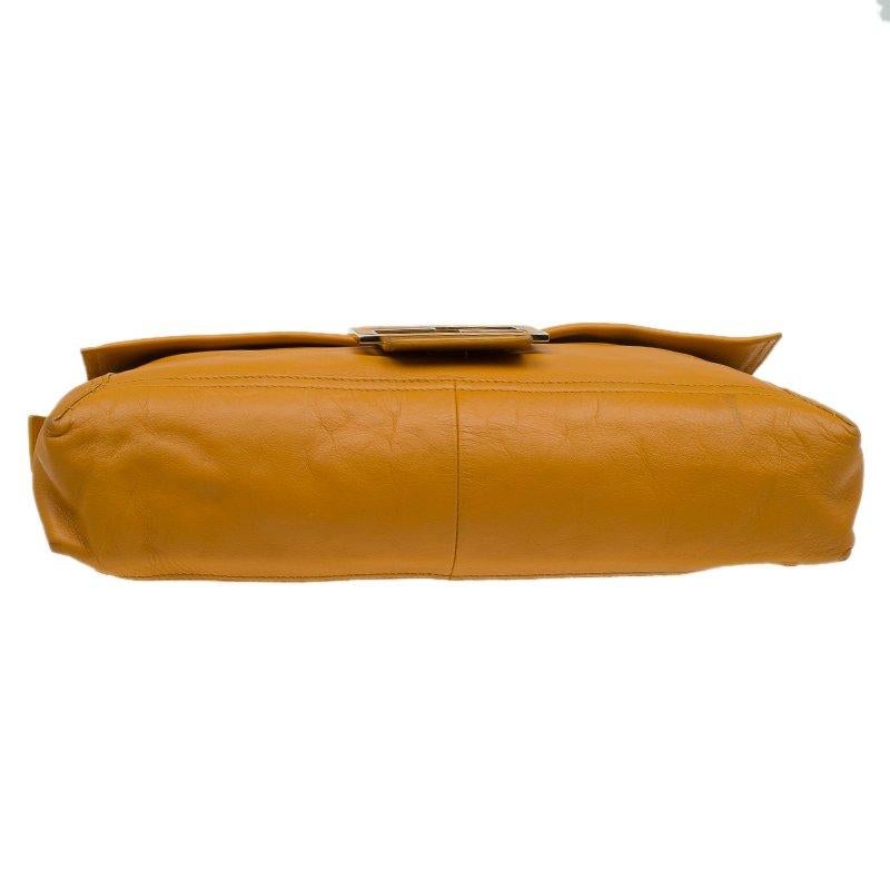 Fendi Tan Leather Large Convertible Baguette Shoulder Bag 3
