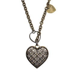 Lanvin Crystal Mira Heart Pendant Long Necklace