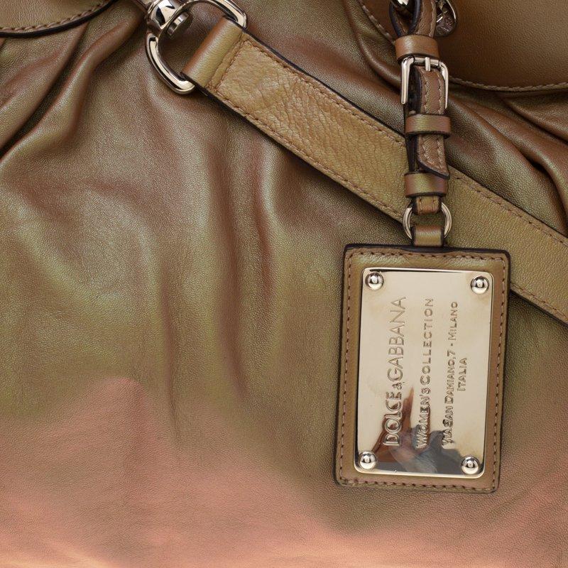 Dolce and Gabbana Copper Holographic Leather Miss Brooke Bag 1
