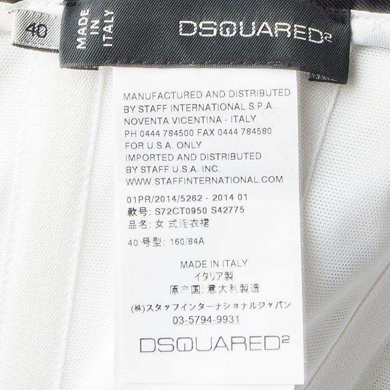 Dsquared2 Tribal Couture Printed Striped Silk Strapless Maxi Dress S In Good Condition In Dubai, Al Qouz 2