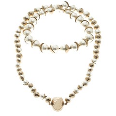 Dior Mise En Dior Faux Pearl Gold Tone Necklace