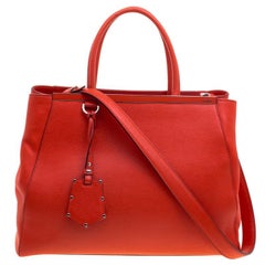 Fendi Candy Red Saffiano Leather 2Jours Tote