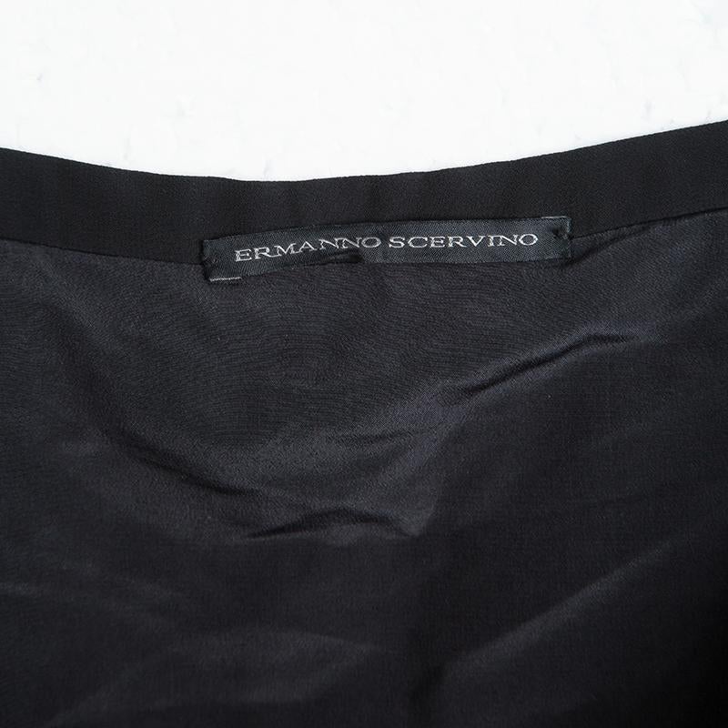 Ermanno Scervino Black Applique Border Detail Pleated Maxi Skirt M 1