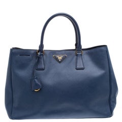 Prada Navy Blue Saffiano Lux Leather Large Tote