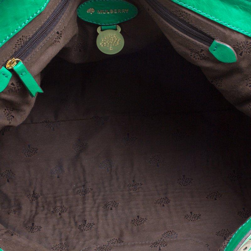 Mulberry Green Leather Oversized Alexa Satchel 1