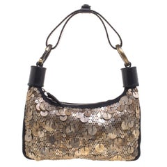 Chloe Black and Metallic Sequin Embellished Shoulder Bag