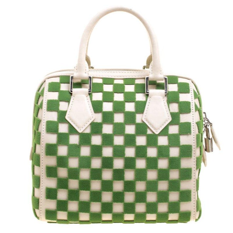 Louis Vuitton Green, Pattern Print Bouclettes Speedy Round Bag