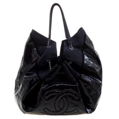 Chanel Black Vinyl Large Stretch Spirit Cabas Hobo