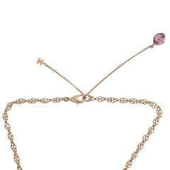 Chanel CC Starburst Blue & White Banded Agate Pendant Necklace
