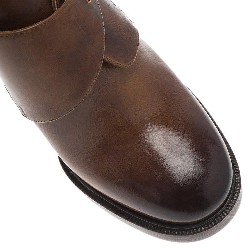 Salvatore Ferragamo Brown Leather Nevers Boots Size 39.5 5