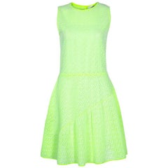 Dior Neon Green Flare Mid-length Dress M