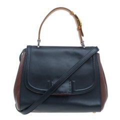 Fendi Black Tri Color Leather Silvana Shoulder Bag