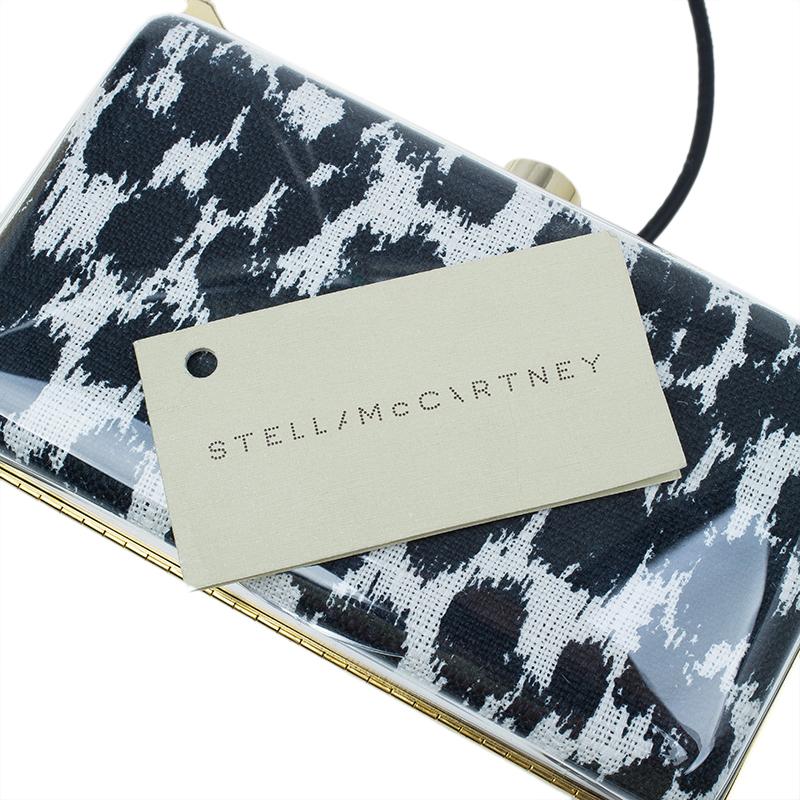 Women's Stella McCartney Black/White Plexy Fabric Felicity Box Clutch