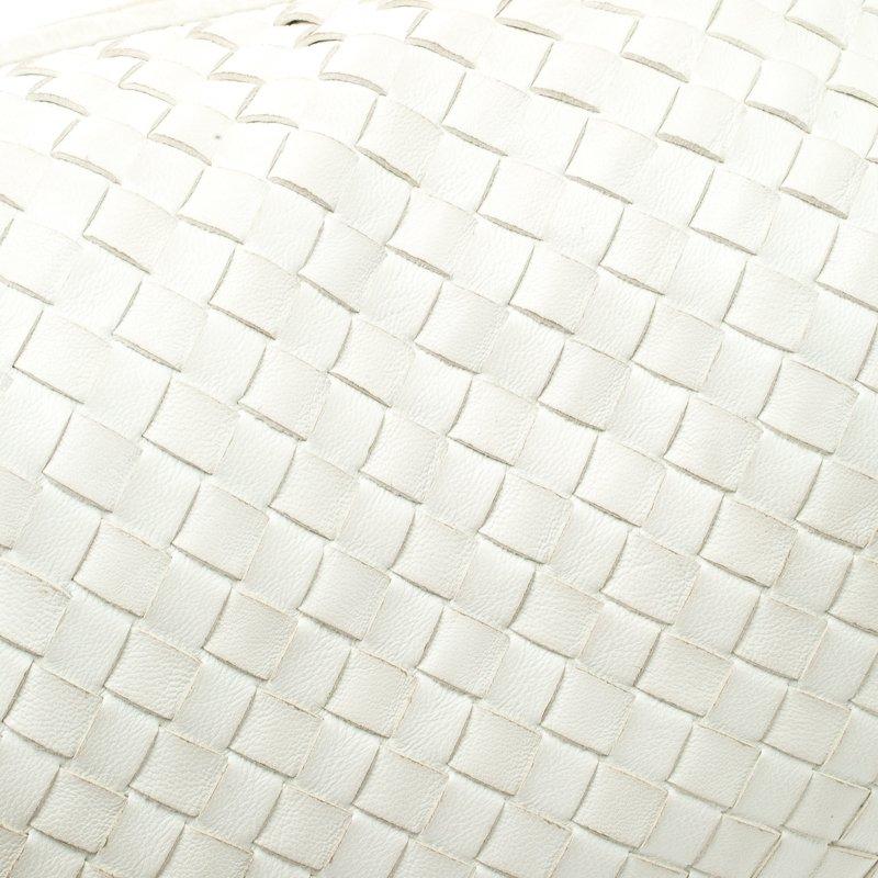 Women's Bottega Veneta White Intrecciato Leather Small Hobo