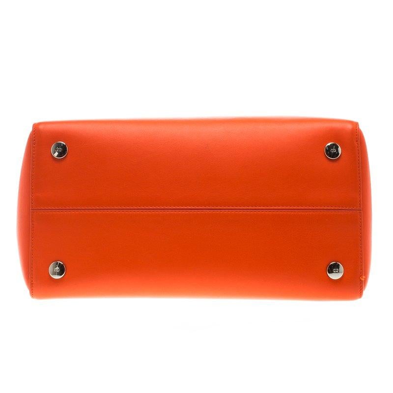 Dior Red Orange Leather Dior Addict Shopping Tote 3