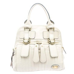 Chloe Cream Leather Bay Satchel