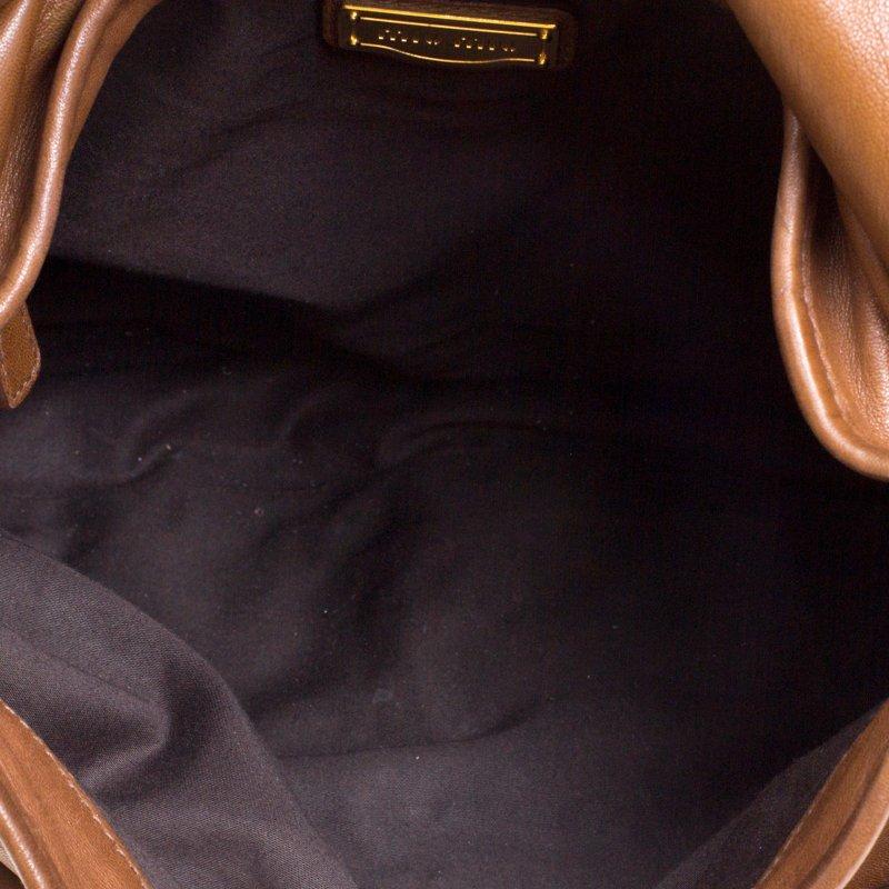 Miu Miu Brown Matelasse Lux Leather Coffer Hobo 2