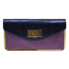 Chloe Tri Color Leather and Satin Sally Clutch