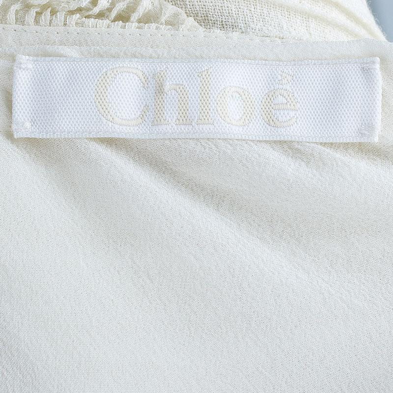 Women's Chloe Offwhite Embroidered Sleeveless Dress S