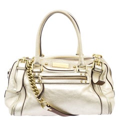 Dolce and Gabbana Gold Leather Miss Easy Way Boston Bag