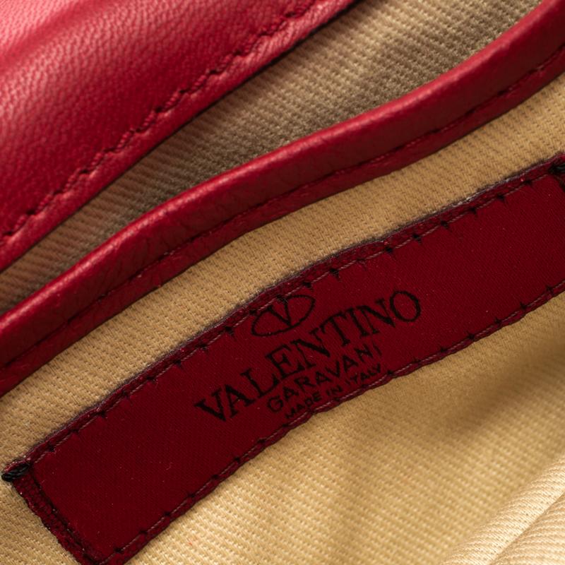 Valentino Red Leather Mini Va Va Voom Flap Front Shoulder Bag In Excellent Condition In Dubai, Al Qouz 2
