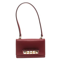 Valentino Red Leather Mini Va Va Voom Flap Front Shoulder Bag