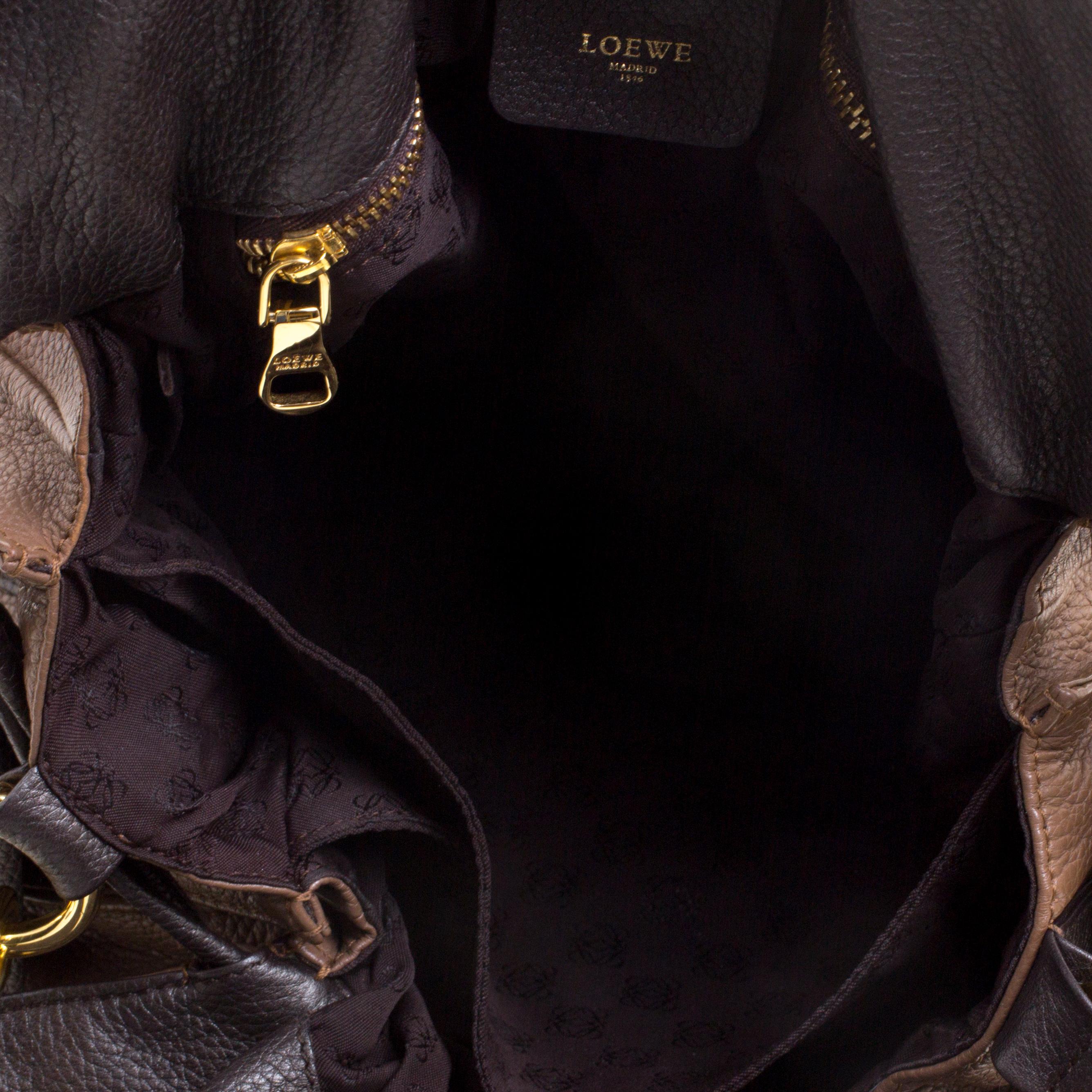 Loewe Brown Leather Flamenco Shoulder Bag 1