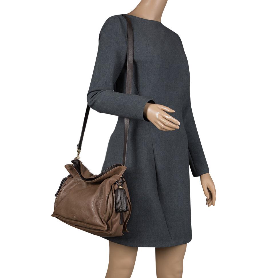 Loewe Brown Leather Flamenco Shoulder Bag In Good Condition In Dubai, Al Qouz 2