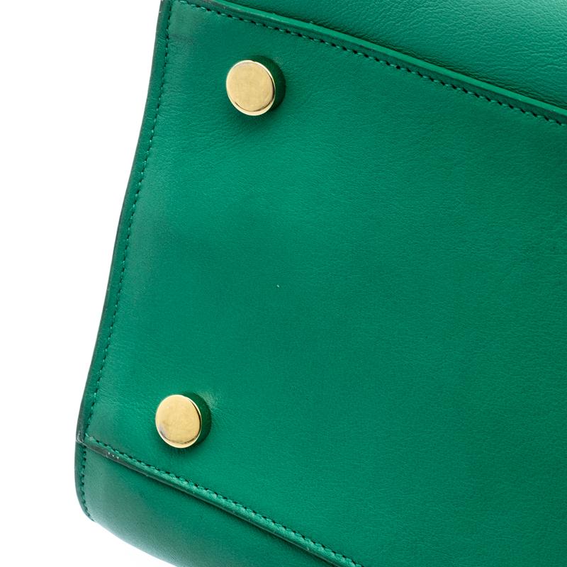 Saint Laurent Paris Green Leather Small Classic Sac De Jour Tote 1