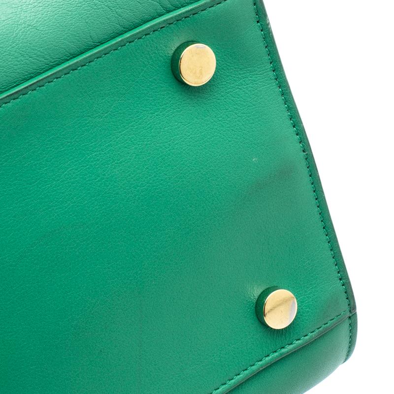 Saint Laurent Paris Green Leather Small Classic Sac De Jour Tote 4