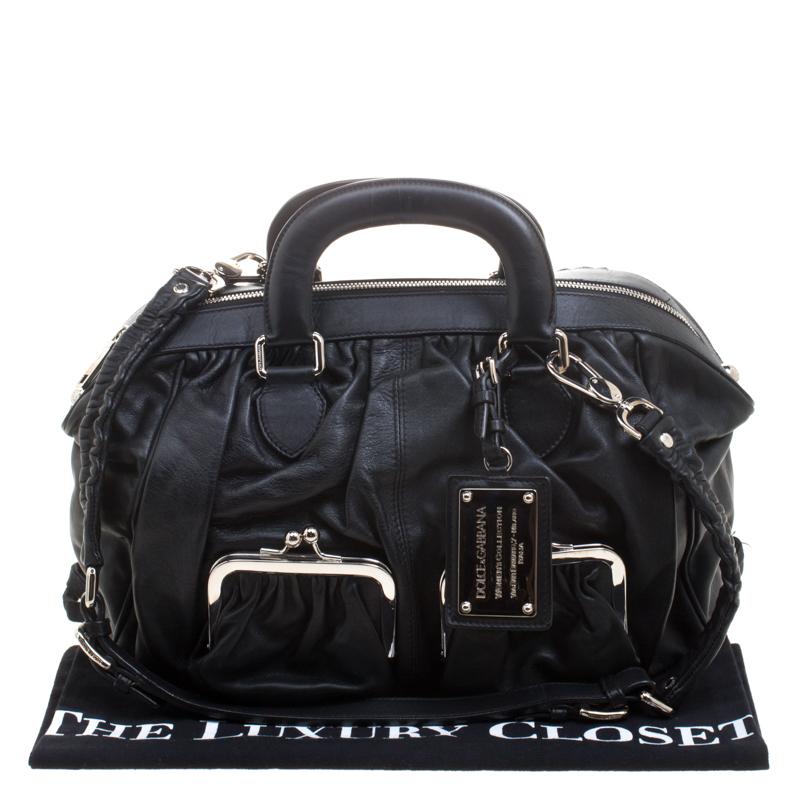 Dolce and Gabbana Black Leather Miss Curly Bag 2