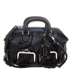 Dolce and Gabbana Black Leather Miss Curly Bag