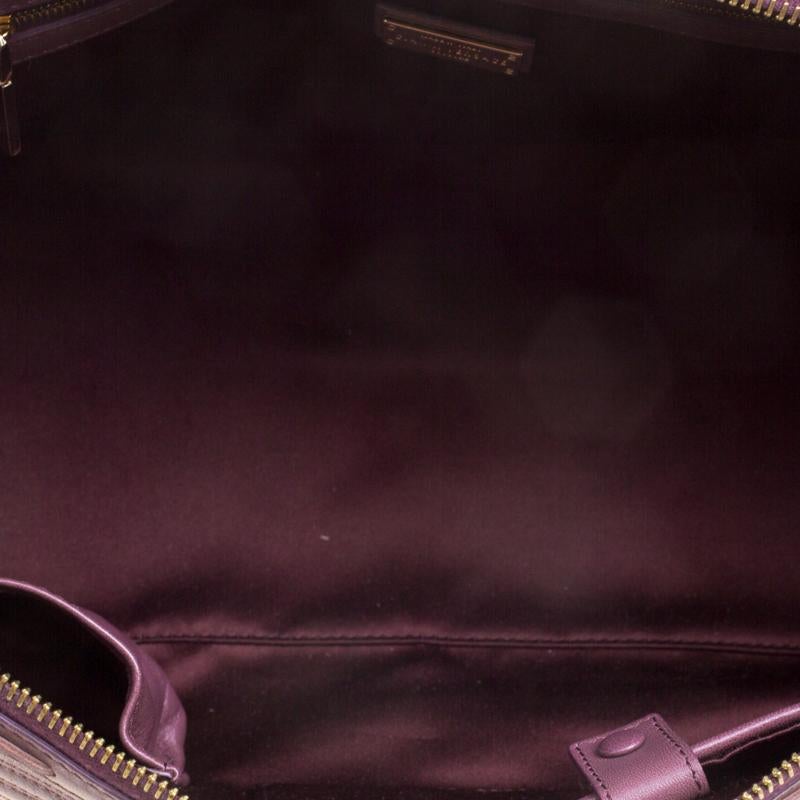 Versace Cedar Dark Beige Embossed Leather Braided Satchel 8