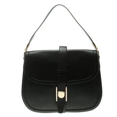 Salvatore Ferragamo Black Leather Elly Shoulder Bag