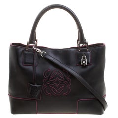 Loewe Black Leather Convertible Tote