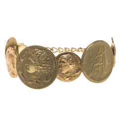 Dolce and Gabbana Monete Sicily Coin Gold Tone Bracelet