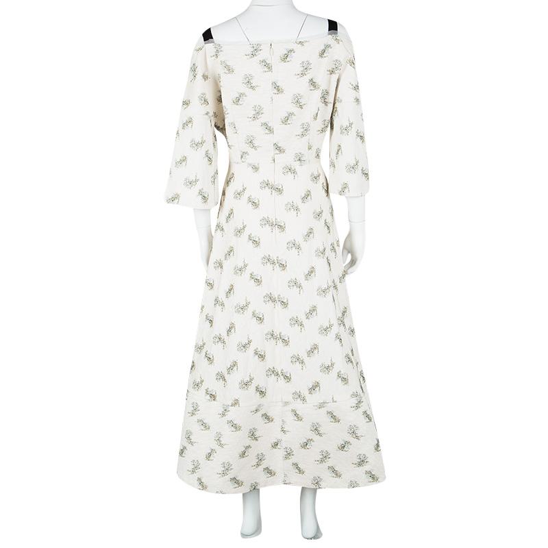 Gray Erdem SS'17 Ivory Ottoman Jacquard Floral Karol Dress L