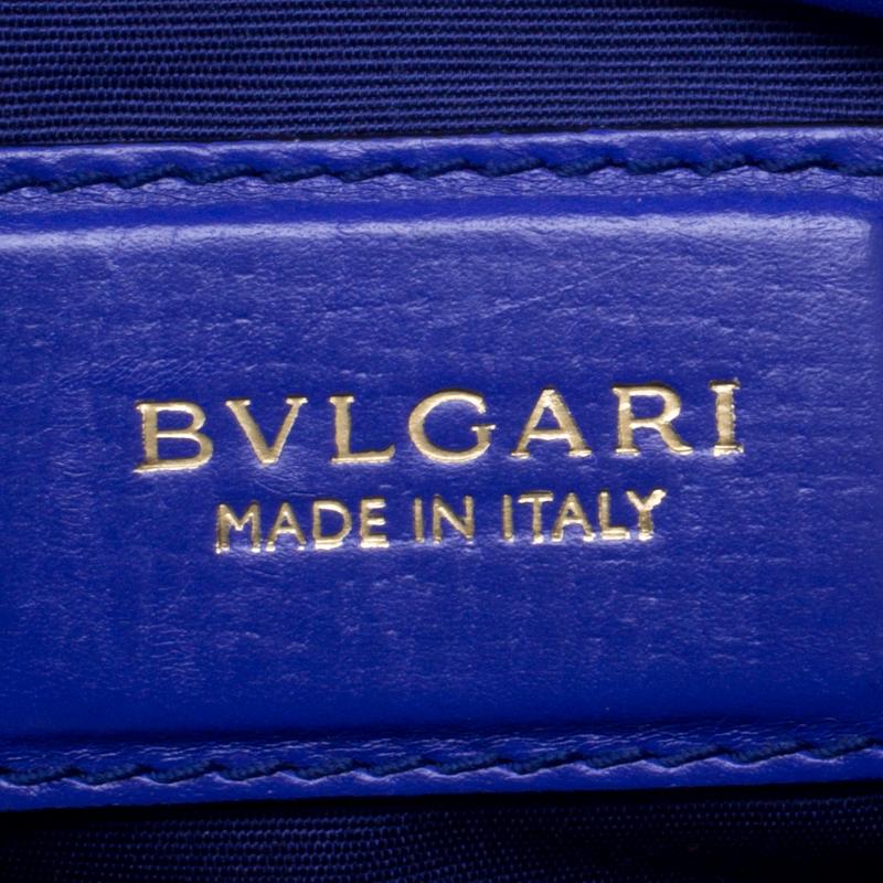 Bvlgari Blue/Black Leather Icona Shoulder Bag In Good Condition In Dubai, Al Qouz 2