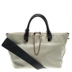 Chloe Black/Beige Leather Medium Baylee Tote