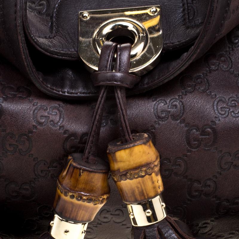 Gucci Dark Brown Guccissima Leather Medium Indy Top Handle Bag 1