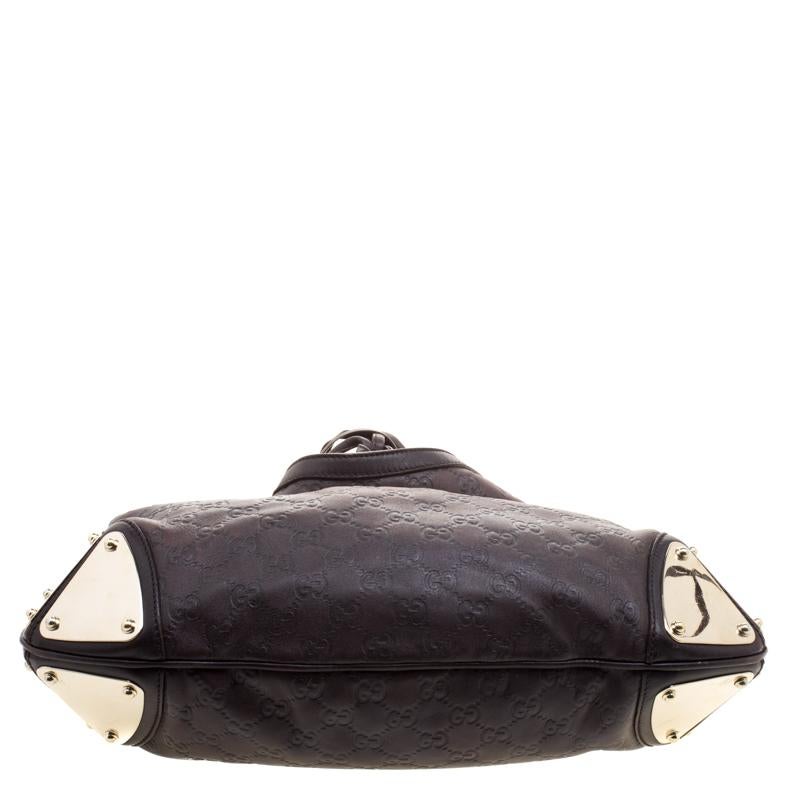 Gucci Dark Brown Guccissima Leather Medium Indy Top Handle Bag 3