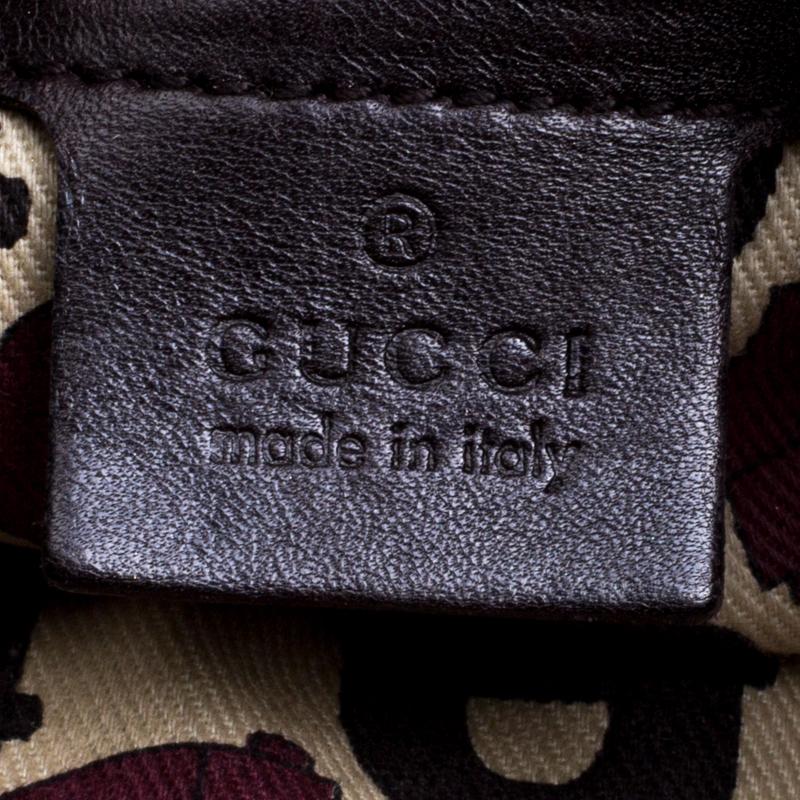Gucci Dark Brown Guccissima Leather Medium Indy Top Handle Bag 5