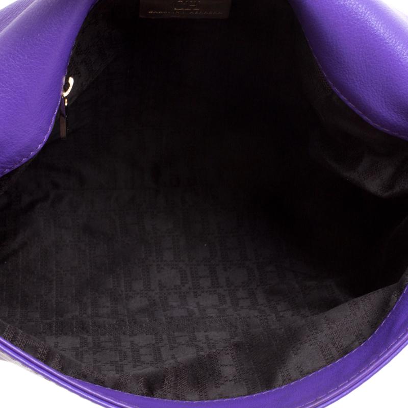 Women's Carolina Herrera Purple Leather Envelope Shoulder Bag
