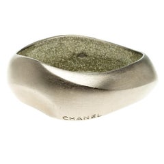 Chanel Silver Wide Bangle Bracelet 21cm
