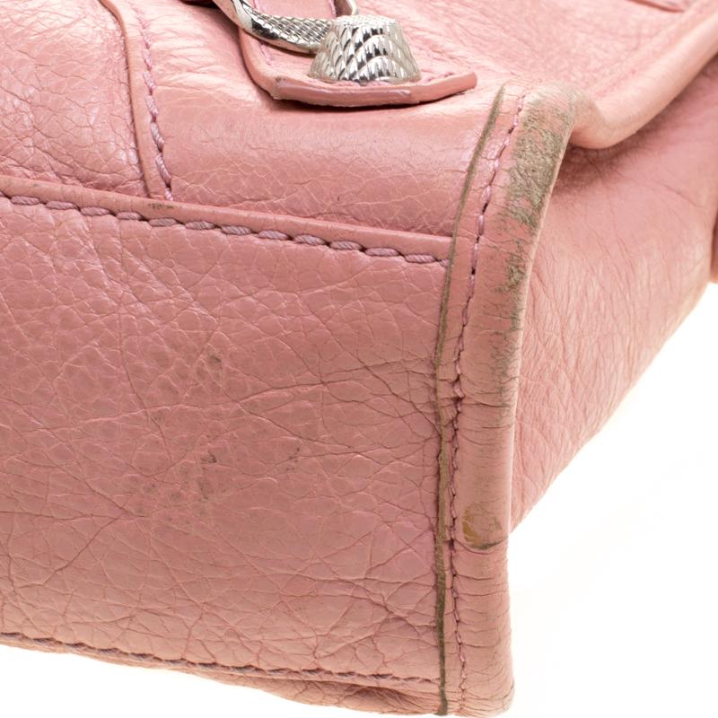Balenciaga Vieux Rose Leather Mini Silver Hardware City Bag 5